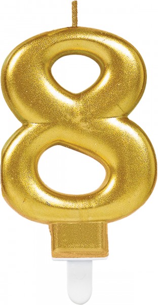 Goldene Zahlenkerze 8