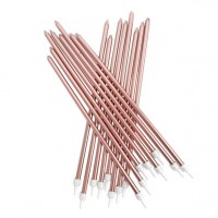 16 Roségoldene Tortenkerzen Metallic XXL 18cm
