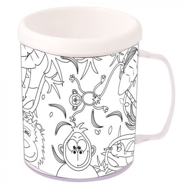 Dschungel Fiesta Becher zum Ausmalen 2