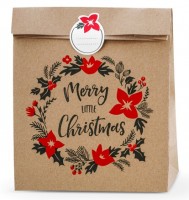3 Weihnachtskranz Geschenktüten natur