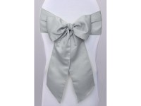 10 Satin Schleifen Magda Silber 15cm x 2,75m