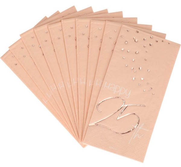 10 Rosy Blush 25th Birthday Servietten 33cm