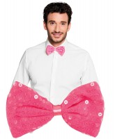 Pinke Paillettenbesetzte Fliege
