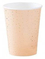 8 Goldene Partymix Pappbecher 266ml