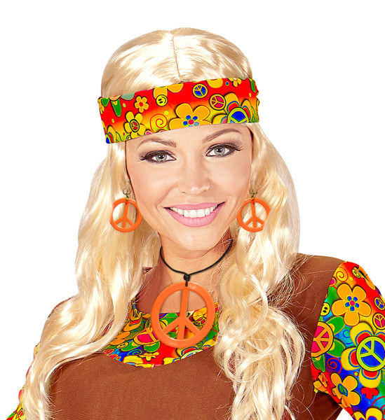 Hippie peace smycken i orange