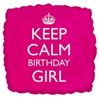 Keep Calm Birthday Girl Folienballon 46cm