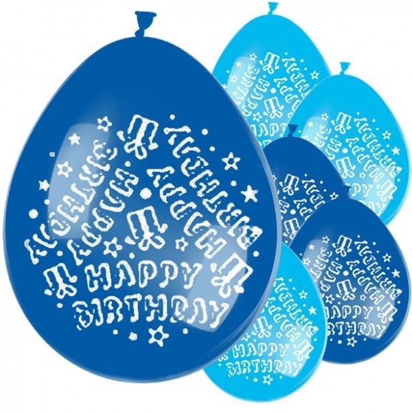 10 Blue Birthday Latexballons 28cm