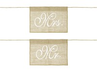 Mr & Mrs Jute Schild 30 x 21,5cm
