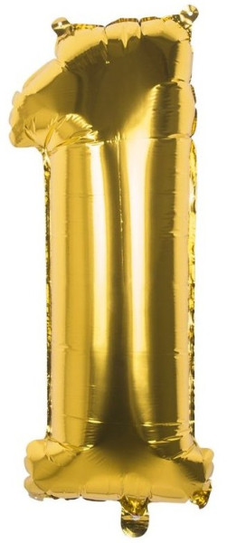 Goldener Zahl 1 Folienballon 86cm