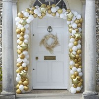 Landhaus Weihnacht Ballongirlande gold