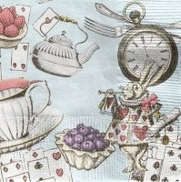 20 Alice Tea Party Servietten blau 25cm
