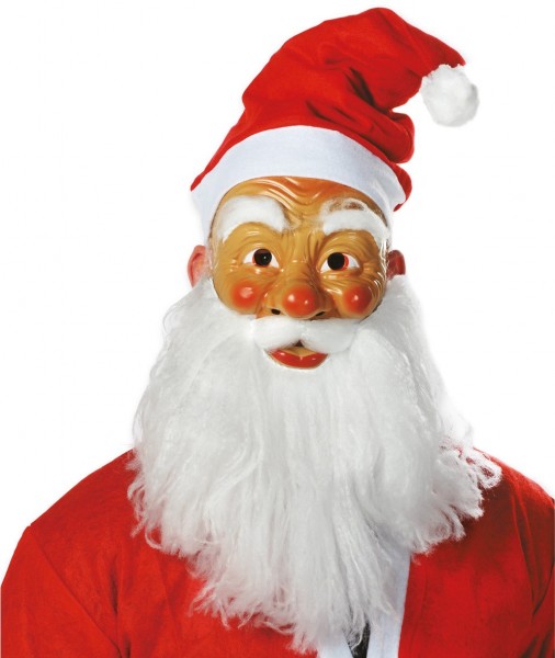 Weihnachtsmann Maske Mit Mütze Perücke Und Bart