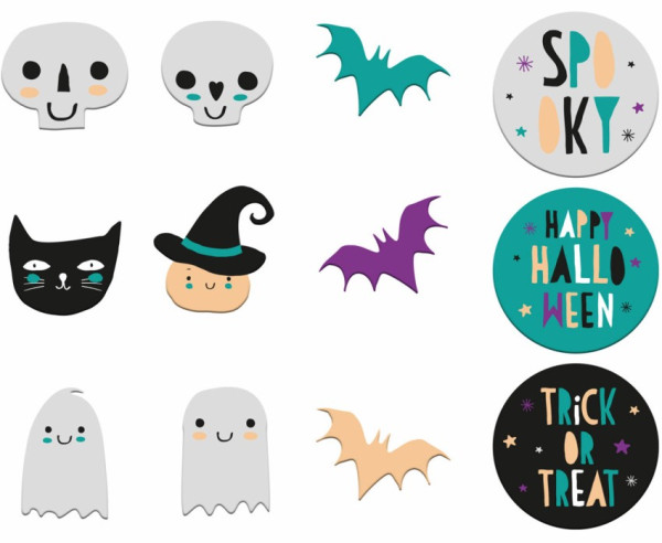 12 Trick or Treat Fenstersticker