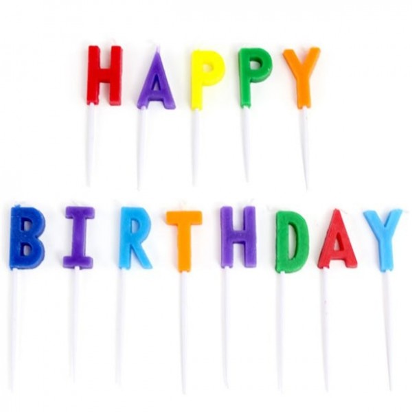 Happy Birthday Buchstaben Kerzen