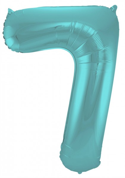 Aqua Zahl 7 Folienballon 86cm