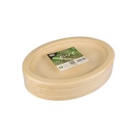 50 Ovale Zuckerrohr Teller natur 26 x 20cm