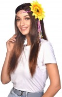 Hippie Damenperücke mit Gerbera