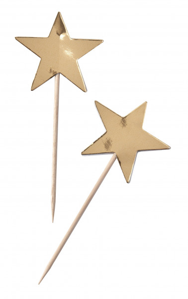 10 Goldene Metallic Zauber Stern Party Picker