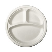 Vorschau: 12 Zuckerrohr Teller Tosca 3-geteilt 23cm