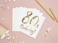 Vorschau: 20 Glossy 80th Birthday Servietten 33cm