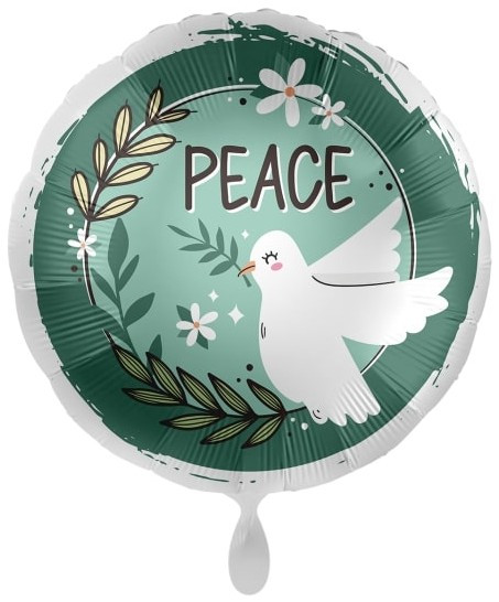 Peace Folienballon mit Taube 45cm
