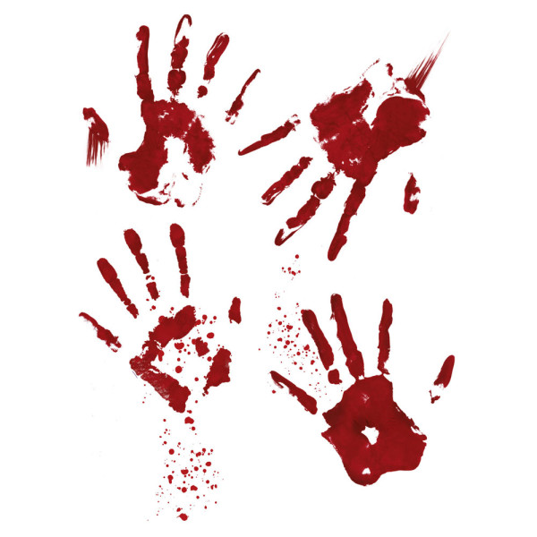4 blutige Handabddrücke Fenstersticker
