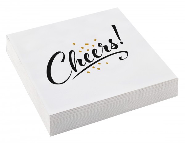 20 Golden New Year Cheers Servietten 33cm