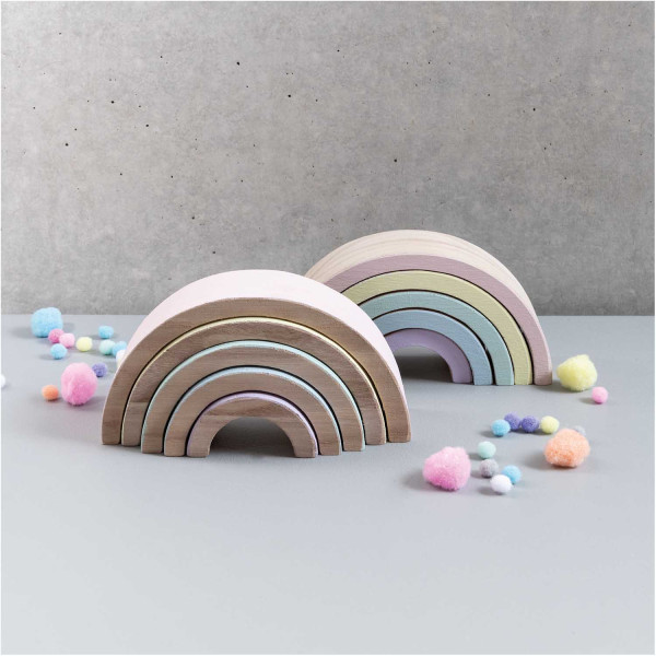 DIY Holz Regenbogen Rohling 5-teilig 3