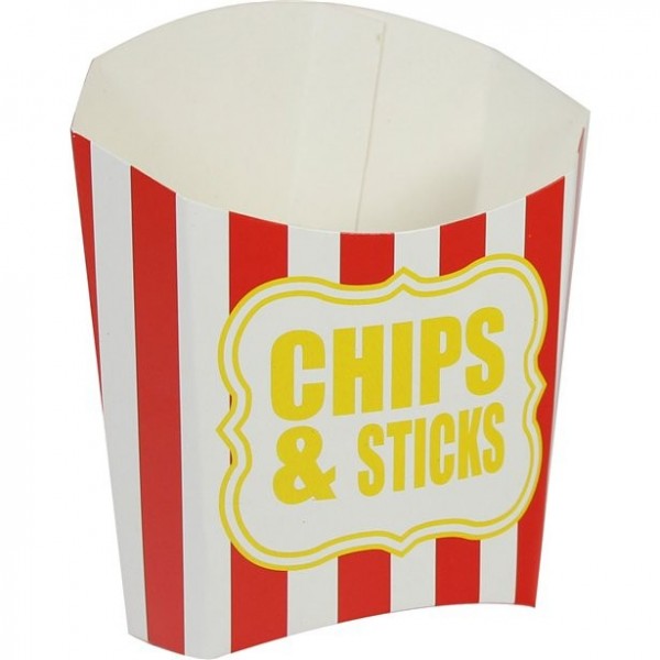 Chips Schachtel rot-weiß