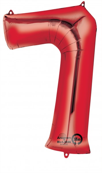 Zahlenballon 7 Rot 88cm