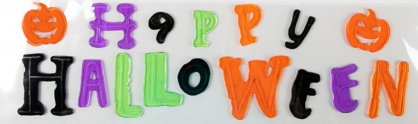 Bunte Happy Halloween Gel Fensterdeko