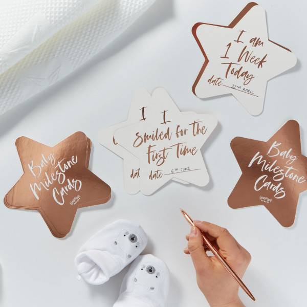 24 Newborn Star Meilenstein Karten