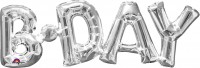Folienballon Schriftzug B-Day silber 66x22cm