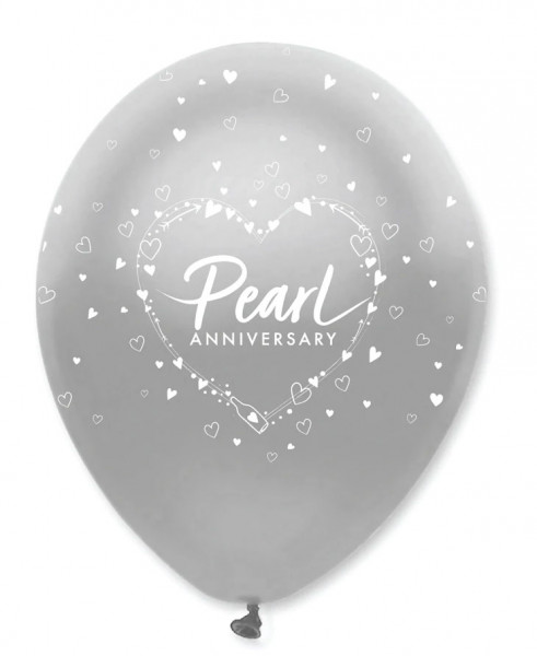 6 Pearl Anniversary Luftballon 30cm