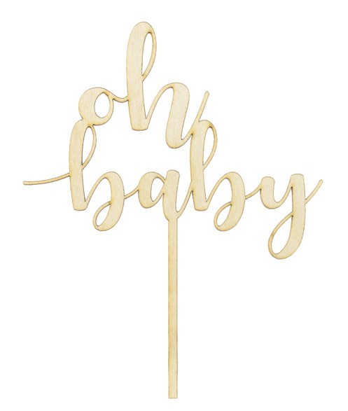 Holz Tortendeko Oh Baby 13,5 x 17cm 3