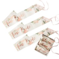 6 Rosy Bride Schärpen Team Braut