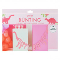 Pink Dino Party Geburtstags-Girlande 137cm