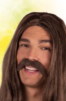 Brauner Hippie Schnurrbart Holger