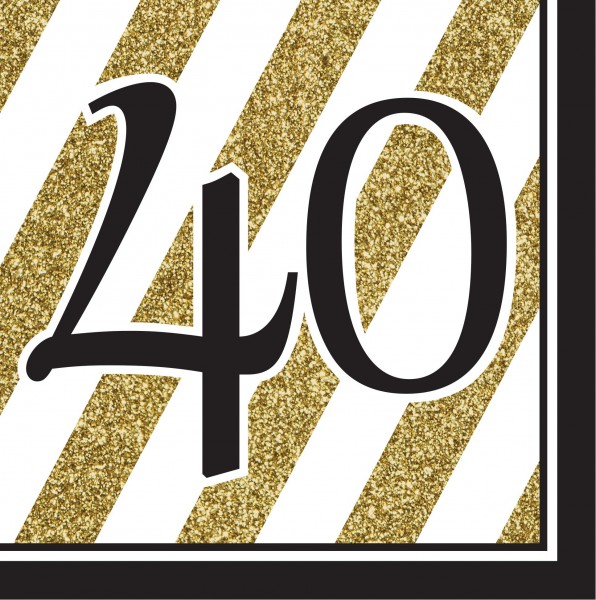 16 Magical 40th Birthday Servietten 33cm