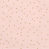 20 Rosa Golden Dots Servietten 33cm