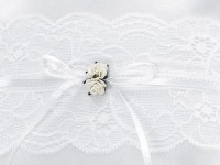 Hochzeitskissen für Eheringe in Weiß 16x16cm