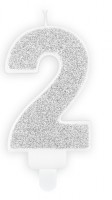 Silberschimmer Tortenkerze 2