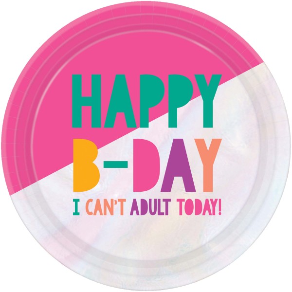 8 Birthday Vibes Pappteller 23cm