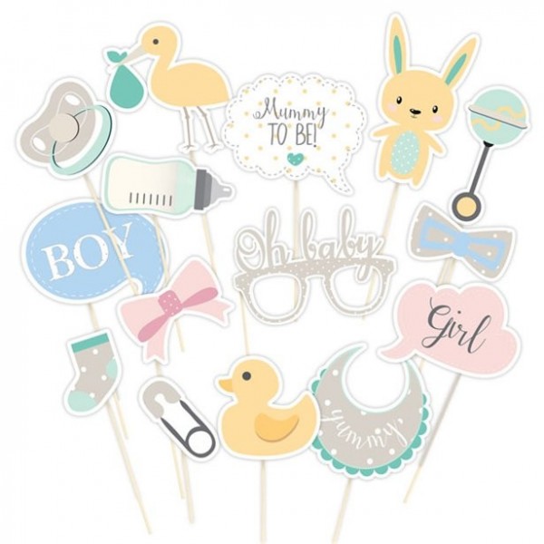 Fotorequisiten Babyparty 15-teilig