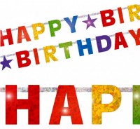 Rainbow Birthday Girlande 2,2m