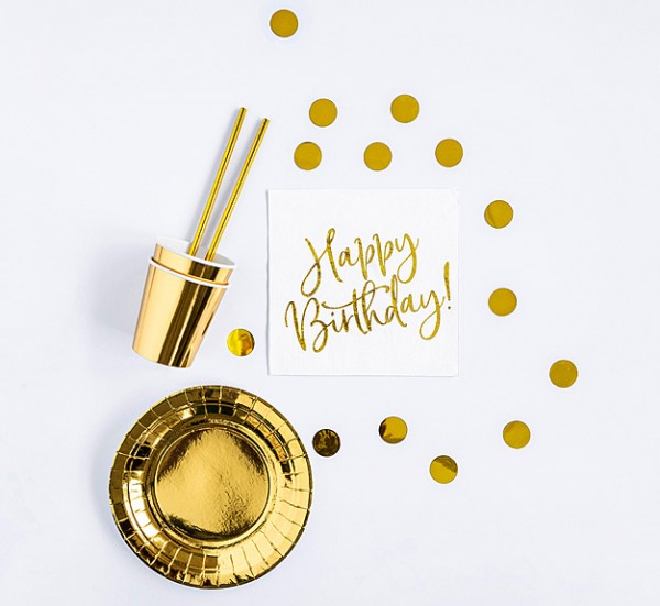 Happy Birthday Party Set 60-teilig gold 4