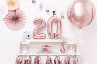 Metallic Zahlenballon 0 roségold 35cm