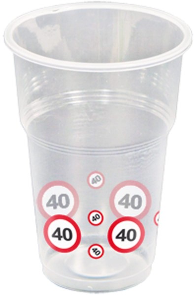 10 Verkehrsschild 40 Becher 350ml
