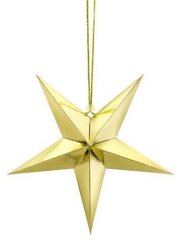 Spiegelnder Papierstern in Gold 30cm
