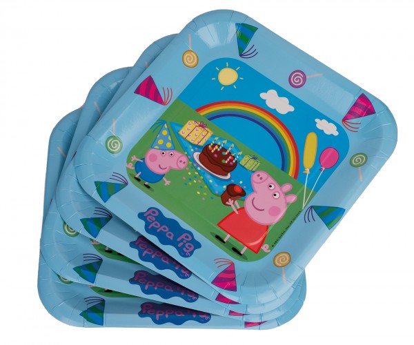 6 Peppa Wutz Regenbogen Teller 23cm